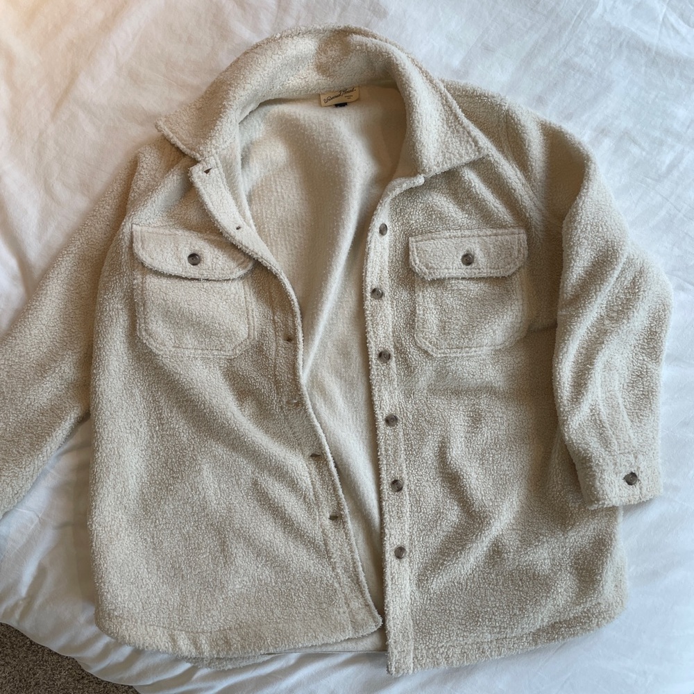 Cream Sherpa Shacket